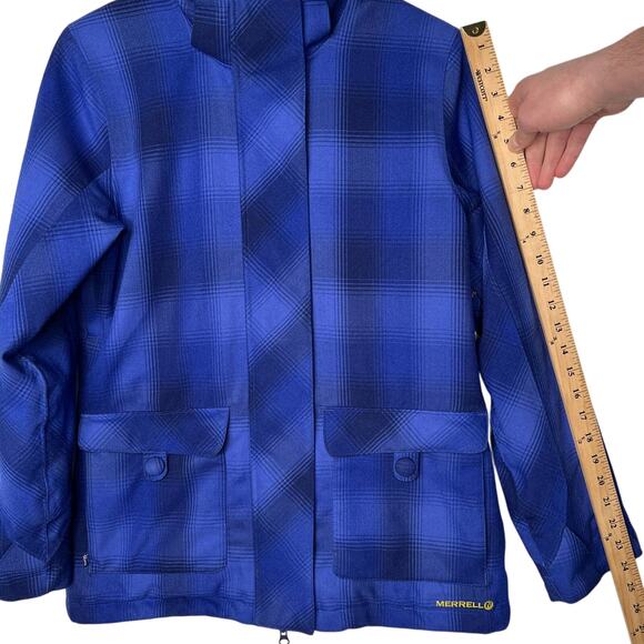 Merrell M Opti-Shell Ski Jacket $250 Waterproof Snowboard Puffer Plaid Blue - Picture 12 of 12